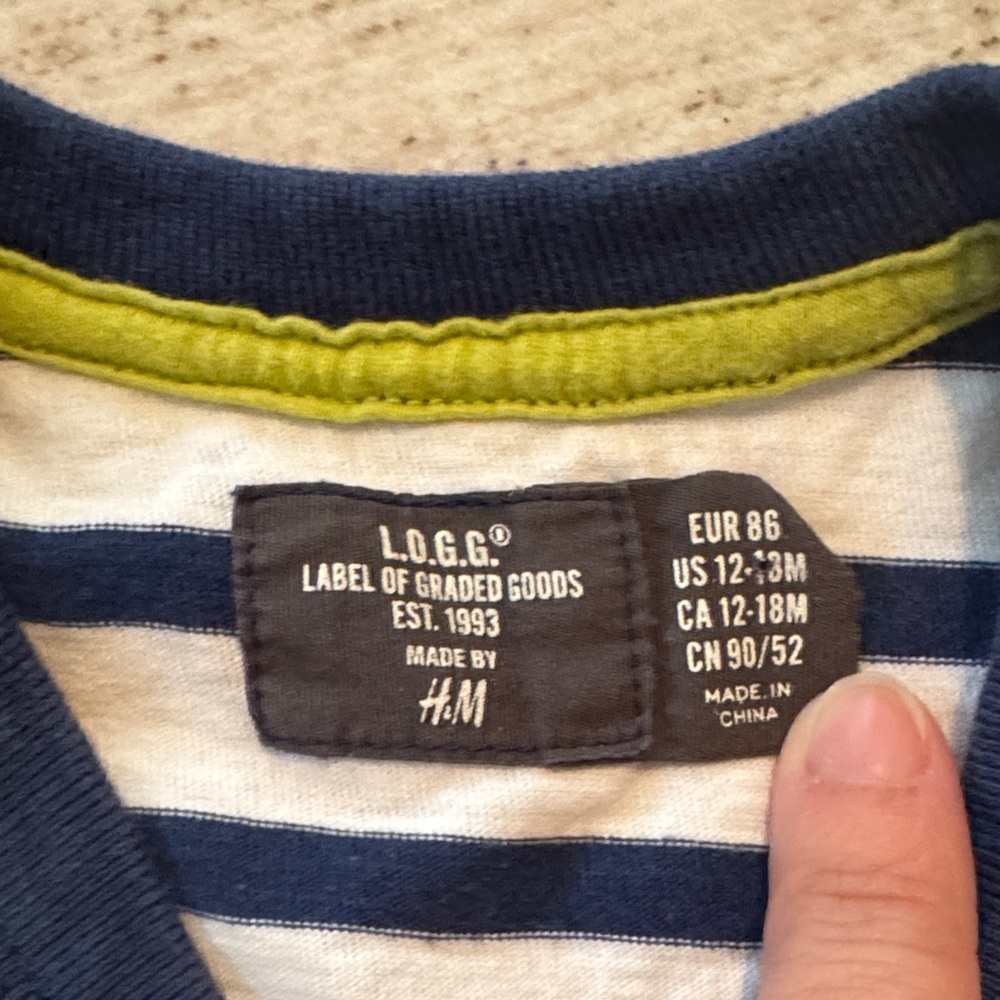 H&M LOGG Navy & White Striped Kids - Picture 2 of 3